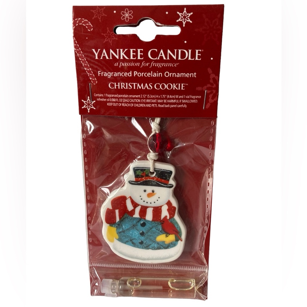 Yankee Candle Fragranced Porcelain Ornament Christmas Cookie Snowman 2010 NEW